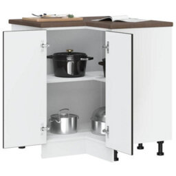 Walplus Kitchen Corner Base Cabinet Lucca Black Engineered Wood - thumbnail 4