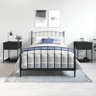 Berkfield Bedside Tables 2 Pcs Black 44X45X58 Cm Engineered Wood - image 1