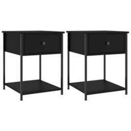 Berkfield Bedside Tables 2 Pcs Black 44X45X58 Cm Engineered Wood - thumbnail 2