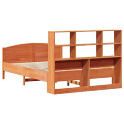 Berkfield Bookcase Bed Without Mattress Wax Brown 120X200Cm Solid Wood Pine - thumbnail 6