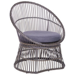 Beliani Bistro Set With Cushions Mesyna Pe Rattan Taupe - thumbnail 4