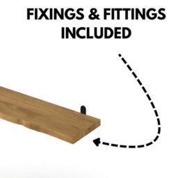 Core Products Chunky Pine Shelf Kit 60Cm - Wavy Live Edge Wall Display, Metal L Brackets, Antique Wax Finish - thumbnail 4