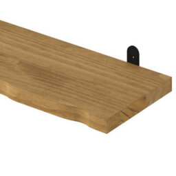 Core Products Chunky Pine Shelf Kit 60Cm - Wavy Live Edge Wall Display, Metal L Brackets, Antique Wax Finish - thumbnail 6