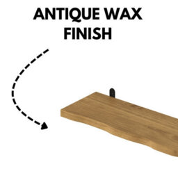 Core Products Chunky Pine Shelf Kit 60Cm - Wavy Live Edge Wall Display, Metal L Brackets, Antique Wax Finish - thumbnail 3