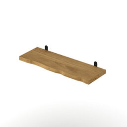 Core Products Chunky Pine Shelf Kit 60Cm - Wavy Live Edge Wall Display, Metal L Brackets, Antique Wax Finish - thumbnail 5