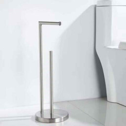Free Standing Toilet Roll Holder With Stainless Steel Toilet Paper Holder Silver - thumbnail 4