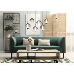 Luminosa Lighting Luminosa Lacy Cluster Pendant Ceiling Light Matt Black, Smoke Glass Shades, 6X Led 3000K - thumbnail 2