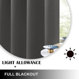 Oxford Homeware Plain Grey 230Gsm Blackout Curtain Thermal Insulated Eyelet For Living Room Curtain Pair (W)168Cm X (L)183Cm - thumbnail 4