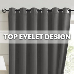 Oxford Homeware Plain Grey 230Gsm Blackout Curtain Thermal Insulated Eyelet For Living Room Curtain Pair (W)168Cm X (L)183Cm - thumbnail 3