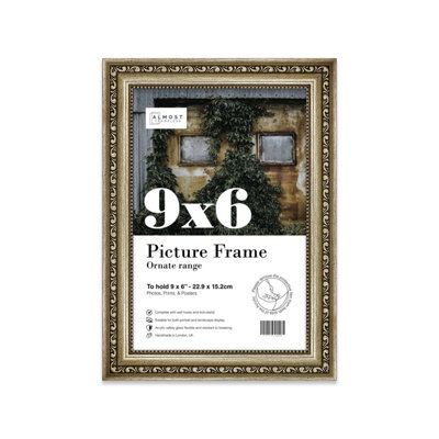 9X6 Champaign Ornate Picture Frame (22.9 X 15.2Cm) Poster, Photo, Artwork, Gallery Wall Or Print