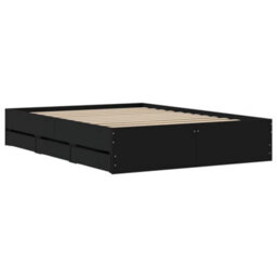 Berkfield Bed Frame With Drawers Without Mattress Black 120X190 Cm Small Double - thumbnail 8