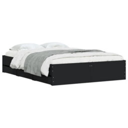 Berkfield Bed Frame With Drawers Without Mattress Black 120X190 Cm Small Double - thumbnail 3
