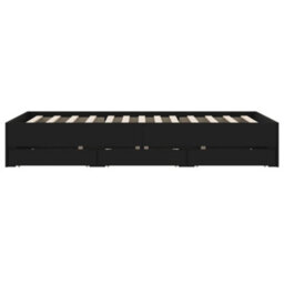 Berkfield Bed Frame With Drawers Without Mattress Black 120X190 Cm Small Double - thumbnail 7