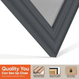 "AK Frames 25X17"" Dark Grey Classic Vinyl Record Frame With Silver Mount For 12 Inch Lp Cover & Disc - Overlapped Design" - thumbnail 3
