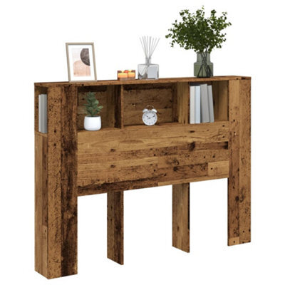 Berkfield Headboard Cabinet Old Wood 140X18.5X102.5 Cm Engineered Wood - image 1