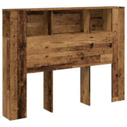 Berkfield Headboard Cabinet Old Wood 140X18.5X102.5 Cm Engineered Wood - thumbnail 2