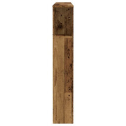 Berkfield Headboard Cabinet Old Wood 140X18.5X102.5 Cm Engineered Wood - thumbnail 5