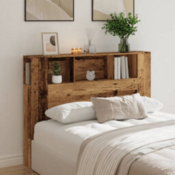 Berkfield Headboard Cabinet Old Wood 140X18.5X102.5 Cm Engineered Wood - thumbnail 3