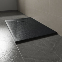 Sundaze 1100 X 800mm Smc Black Rectangle Slate Effect Bathroom Shower Tray - thumbnail 1