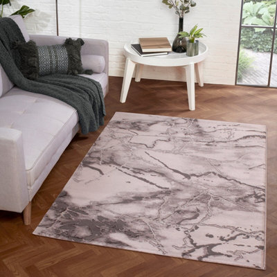 Dark Grey Geometric Modern Abstarct Rug Easy To Clean Living Room Bedroom And Dining Room -120Cm X 170Cm - image 1