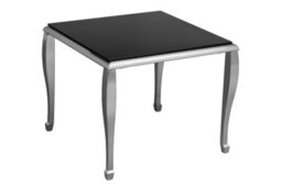 Orsina Black Tempered Glass Side Table, Modern Side Table With With Sturdy Metal Legs, Living Room End Table