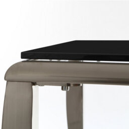 Orsina Black Tempered Glass Side Table, Modern Side Table With With Sturdy Metal Legs, Living Room End Table - thumbnail 3