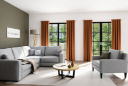 Bricoflor Blackout Curtain With Concealed Loops  - Orange-Terracotta - 2,45 X 1,40 M - Plain - thumbnail 1