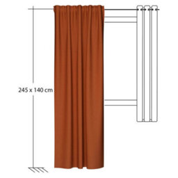 Bricoflor Blackout Curtain With Concealed Loops  - Orange-Terracotta - 2,45 X 1,40 M - Plain - thumbnail 7