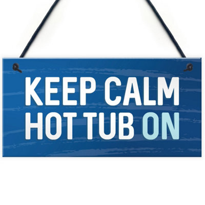 Red Ocean Hot Tub Sign Novelty Garden Summerhouse Plaque New Home Gifts Shed Plaque