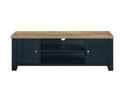Birlea Highgate Large Tv Unit Navy Blue & Oak - thumbnail 4