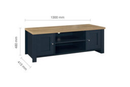 Birlea Highgate Large Tv Unit Navy Blue & Oak - thumbnail 7