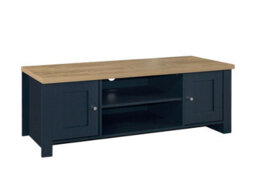 Birlea Highgate Large Tv Unit Navy Blue & Oak - thumbnail 3