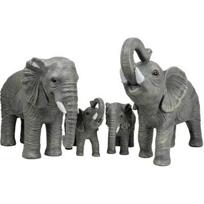 Woodside African Elephant Family Garden Ornaments - Realistic Resin - image 1