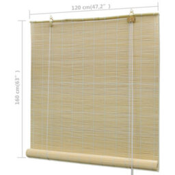 Vidaxl Natural Bamboo Roller Blinds 120 X 160 Cm - thumbnail 8