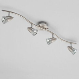 Litecraft Gemini Satin Nickel Adjustable Ceiling Spotlight Bar - thumbnail 4
