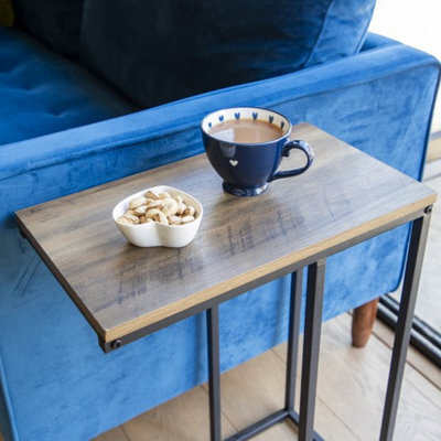 Madison & Mayfair Yellow Oak Side Table With Black Legs