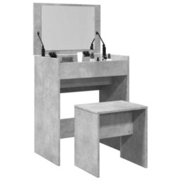 Berkfield Dressing Table And Stool Concrete Grey 60X40X113.5 Cm