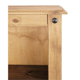 Bookcase 3 Shelf Small Low Storage Living Room Waxed Pine - thumbnail 2