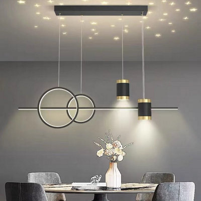 Black And Gold Body Linear Led Chandelier Light Hanging Lamp Modern Pendant Lamp Height Adjustable - image 1