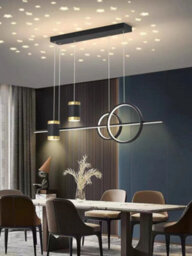 Black And Gold Body Linear Led Chandelier Light Hanging Lamp Modern Pendant Lamp Height Adjustable - thumbnail 8