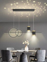 Black And Gold Body Linear Led Chandelier Light Hanging Lamp Modern Pendant Lamp Height Adjustable - thumbnail 7