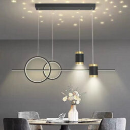Black And Gold Body Linear Led Chandelier Light Hanging Lamp Modern Pendant Lamp Height Adjustable - thumbnail 1