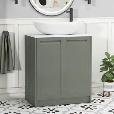 Royal Bathrooms Royal Bathroom Elmore 700mm Matt Green Freestanding Countertop Bathroom Vanity Unit 2 Door With Cesar Basin - image 1