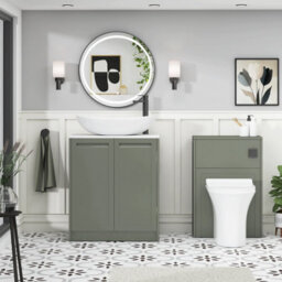 Royal Bathrooms Royal Bathroom Elmore 700mm Matt Green Freestanding Countertop Bathroom Vanity Unit 2 Door With Cesar Basin - thumbnail 5