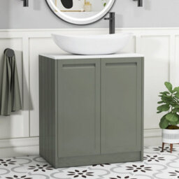 Royal Bathrooms Royal Bathroom Elmore 700mm Matt Green Freestanding Countertop Bathroom Vanity Unit 2 Door With Cesar Basin - thumbnail 1
