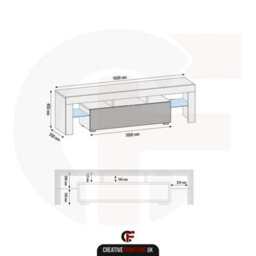 Creative Furniture Aria Tv Unit 160Cm - White With Gloss Doors - thumbnail 4