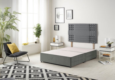 Somnior Beds Somnior Flexby Plush Charcoal Divan Base With Headboard - Double - image 1