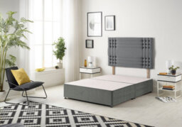 Somnior Beds Somnior Flexby Plush Charcoal Divan Base With Headboard - Double - thumbnail 1