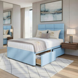 DS Living Opal Sky Blue Super King Four Drawer Divan Bed - thumbnail 2