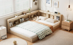 Btm 4Ft6 Double Storage Bed Plenty Of Storage Space Multifunctional White Oak - thumbnail 8
